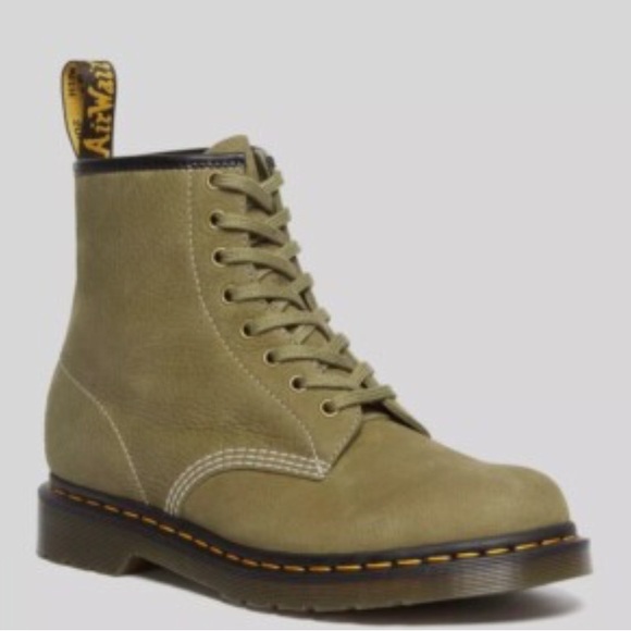 Men\'s Dr. Martens 1460 Tum Nubuck Leather Lace Up Boots, Sizes Mu Olive Size 14